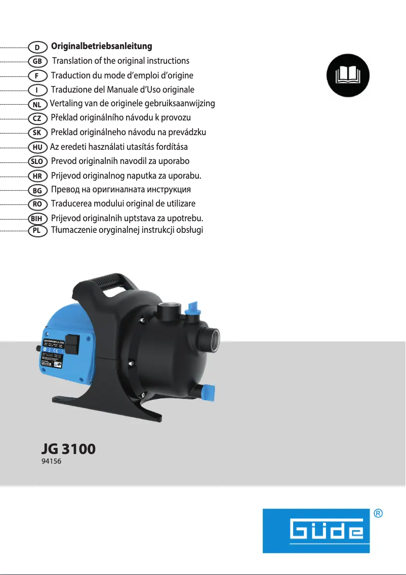 Page n°1 - Manuel utilisateur Güde JG 3100