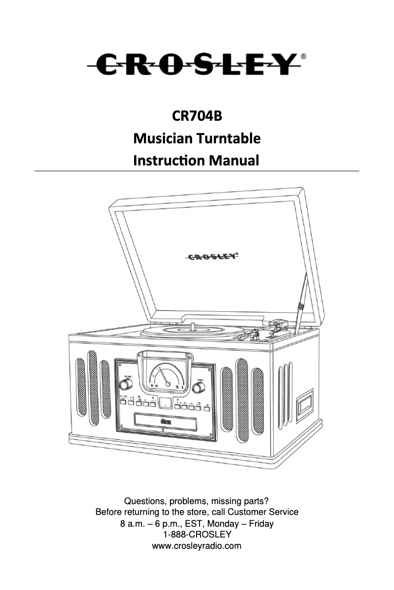 Page 1 de la notice Manuel utilisateur Crosley Musician CR704