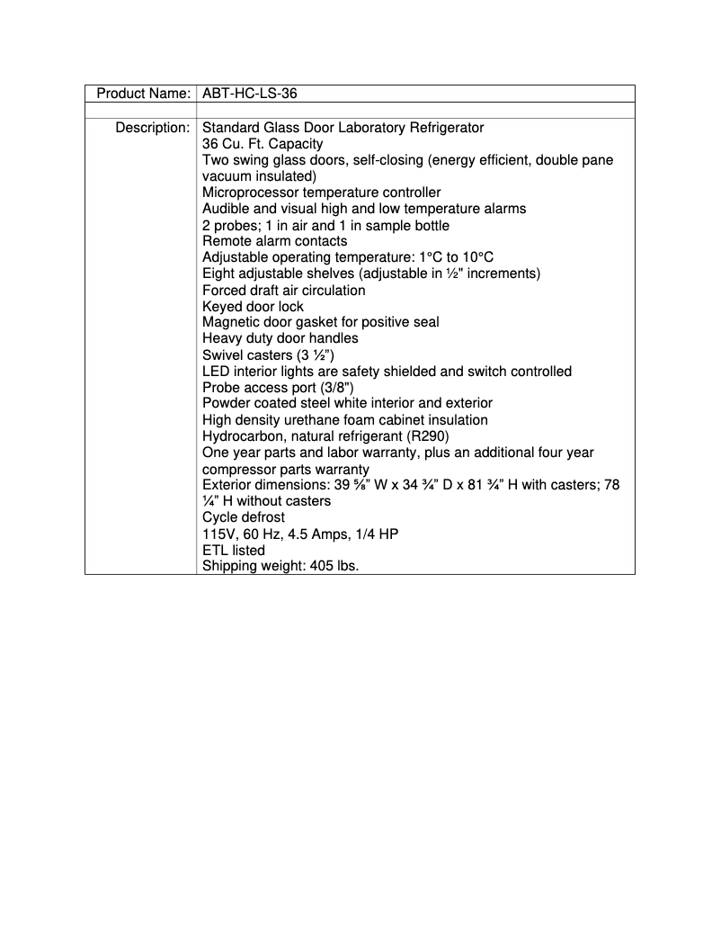 Image de la première page du manuel de l'appareil ABT-LS-36