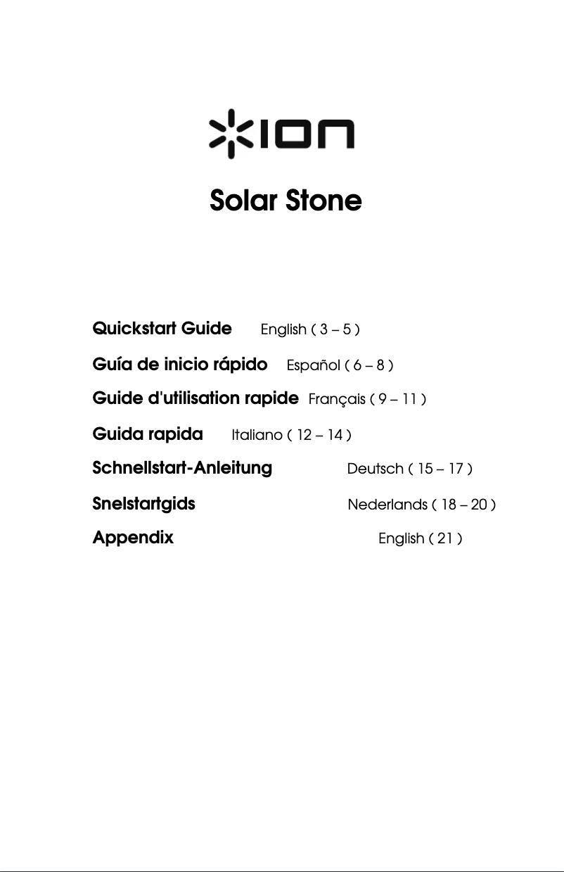 Page 1 de la notice Manuel utilisateur ION Solar Stone