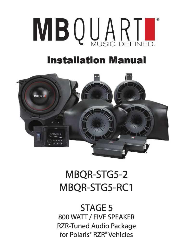 Page 1 of the manual User Manual MB Quart MBQR-STG5-2