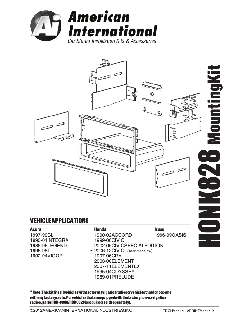 Page 1 de la notice Manuel utilisateur American International HONK828