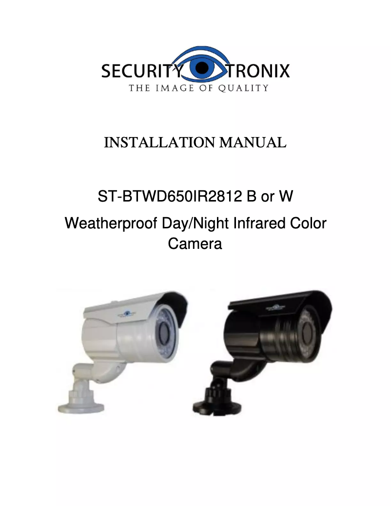 Page n°1 - Manuel utilisateur Security Tronix ST-BTWD650IR2812-W