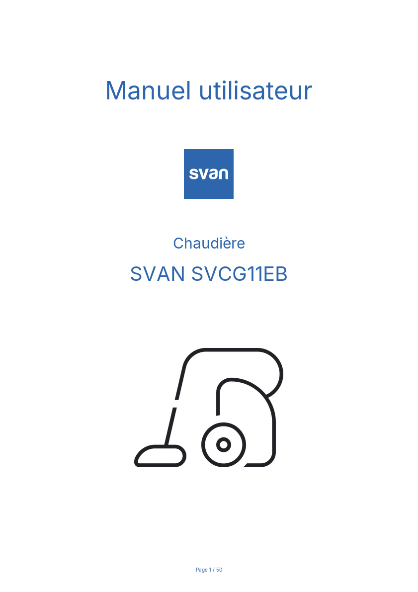 Page n°1 - Manuel utilisateur SVAN SVCG11EB