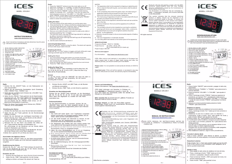 Page n°1 - Manuel utilisateur Ices Electronics ICR-230-1