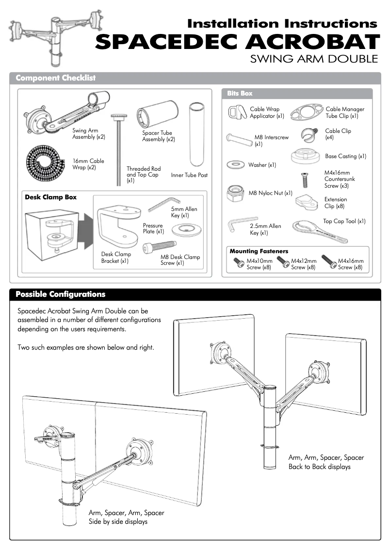 Page 1 de la notice Manuel utilisateur Atdec SD-SA-DK-DB-BK