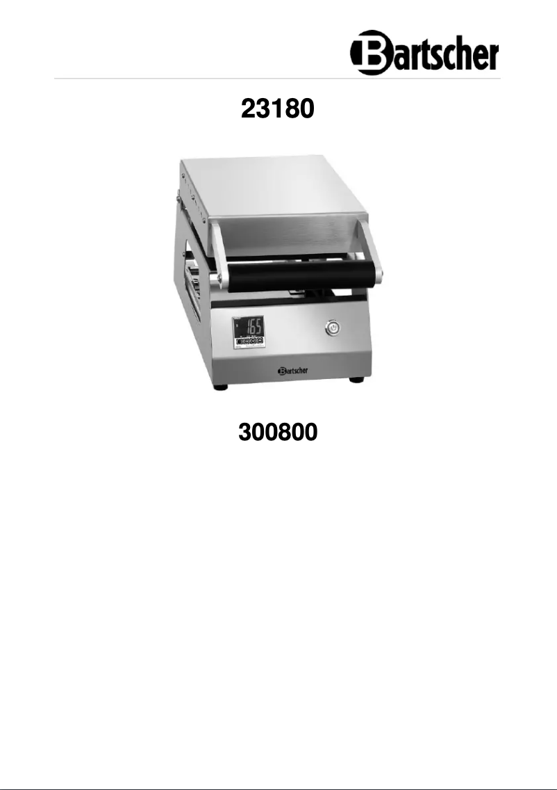 Page n°1 - Manuel utilisateur Bartscher 23180