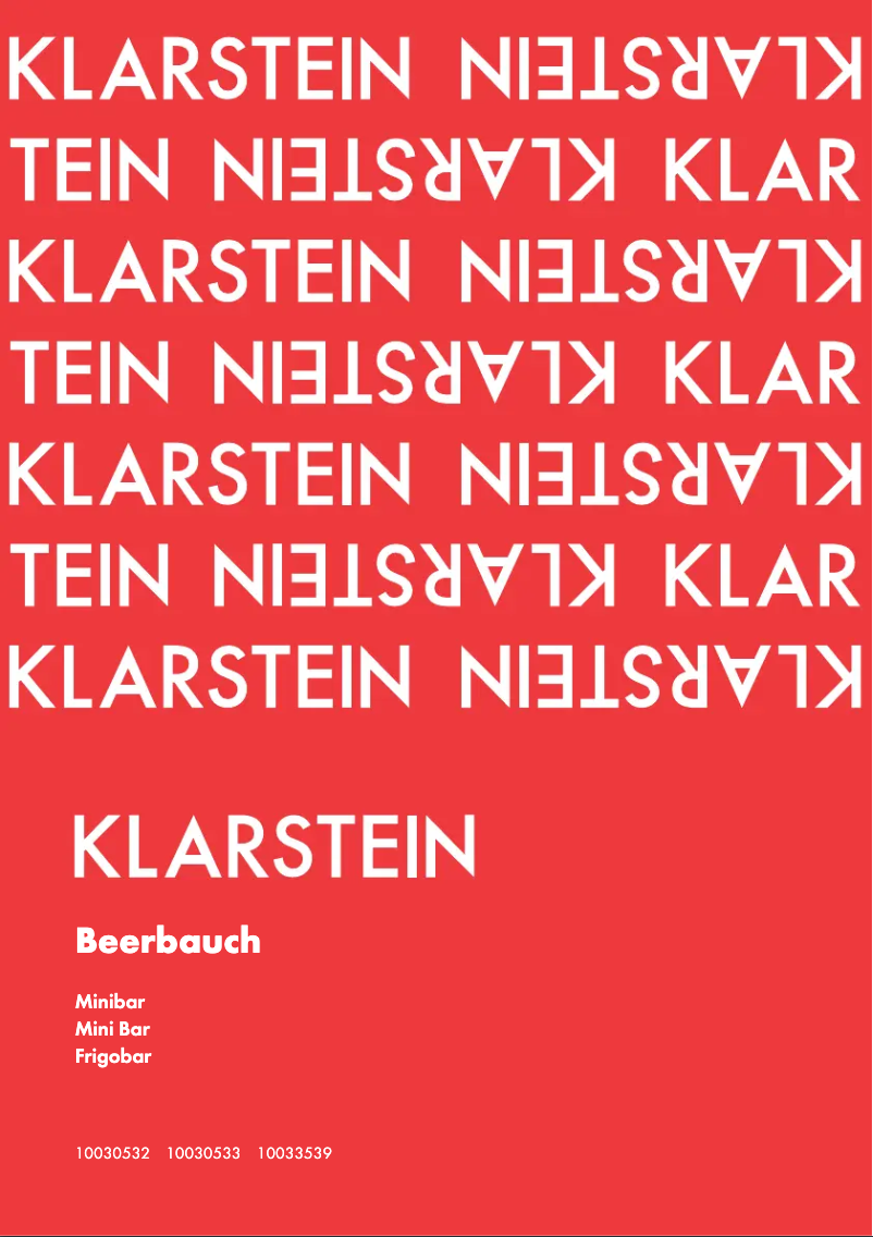 Page 1 de la notice Manuel utilisateur Klarstein 10030533