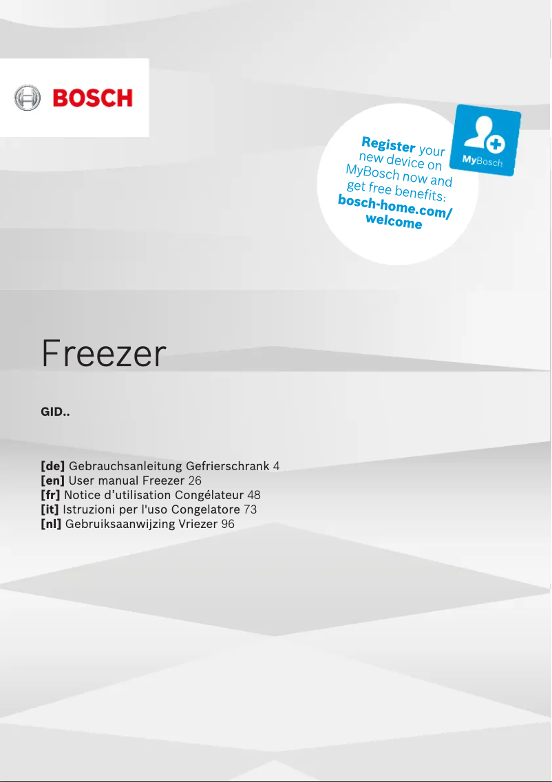 Page n°1 - Mode d'emploi Bosch GID18ASE0