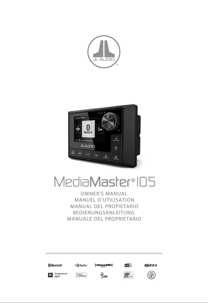 Page 1 of the manual User Manual JL Audio MediaMaster 105
