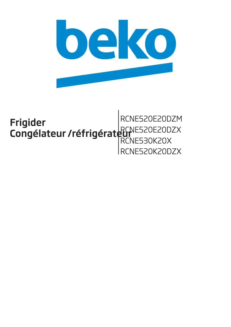 Page n°1 - Manuel utilisateur Beko RCNE520E20DZX