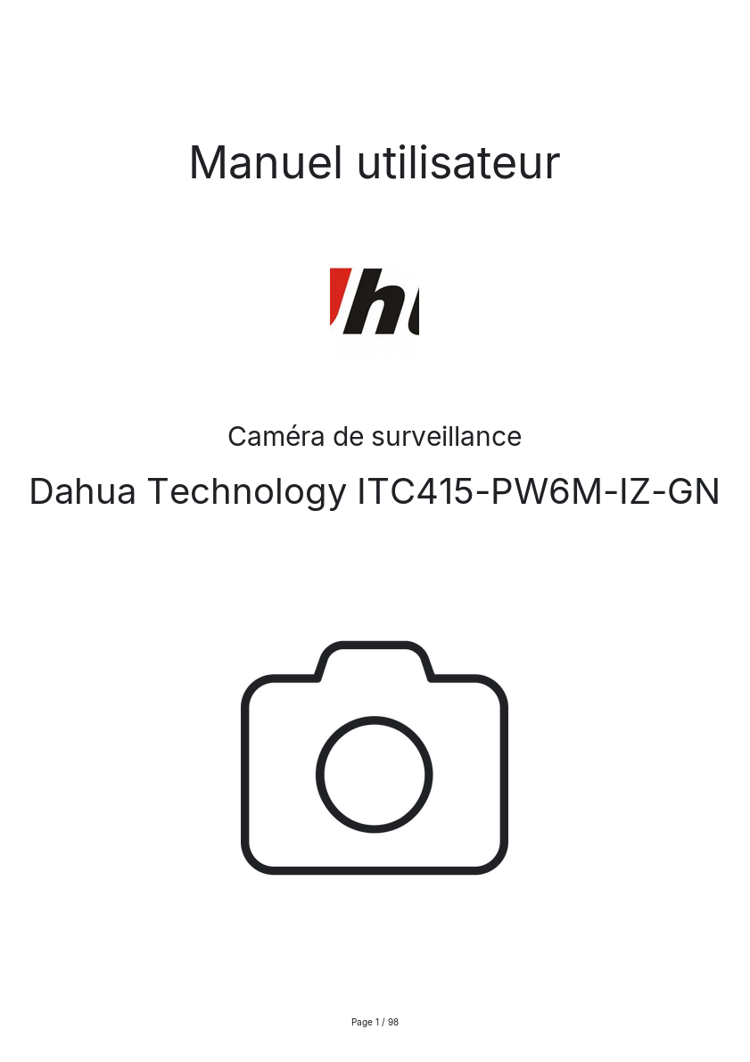 Image de la première page du manuel de l'appareil ITC415-PW6M-IZ-GN