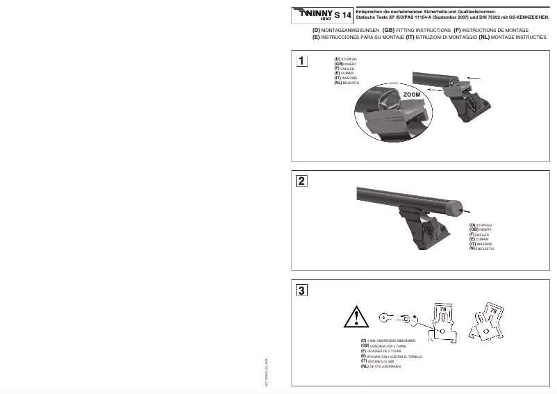 Page 1 de la notice Manuel utilisateur Twinny Load S 14