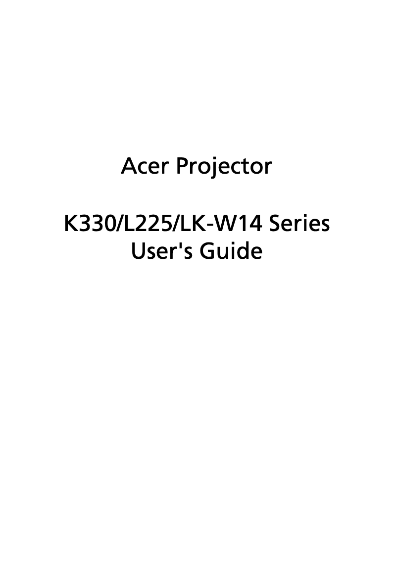 Image de la première page du manuel de l'appareil K330