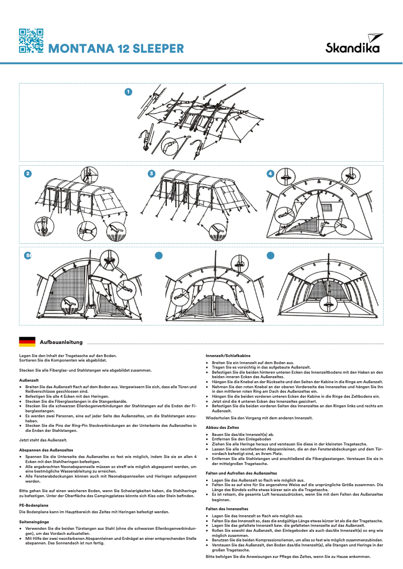 Image de la première page du manuel de l'appareil Montana 12 Sleeper