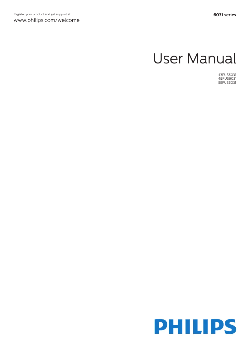 Imagen de la primera página del manual del dispositivo 6000 series 55PUS6031