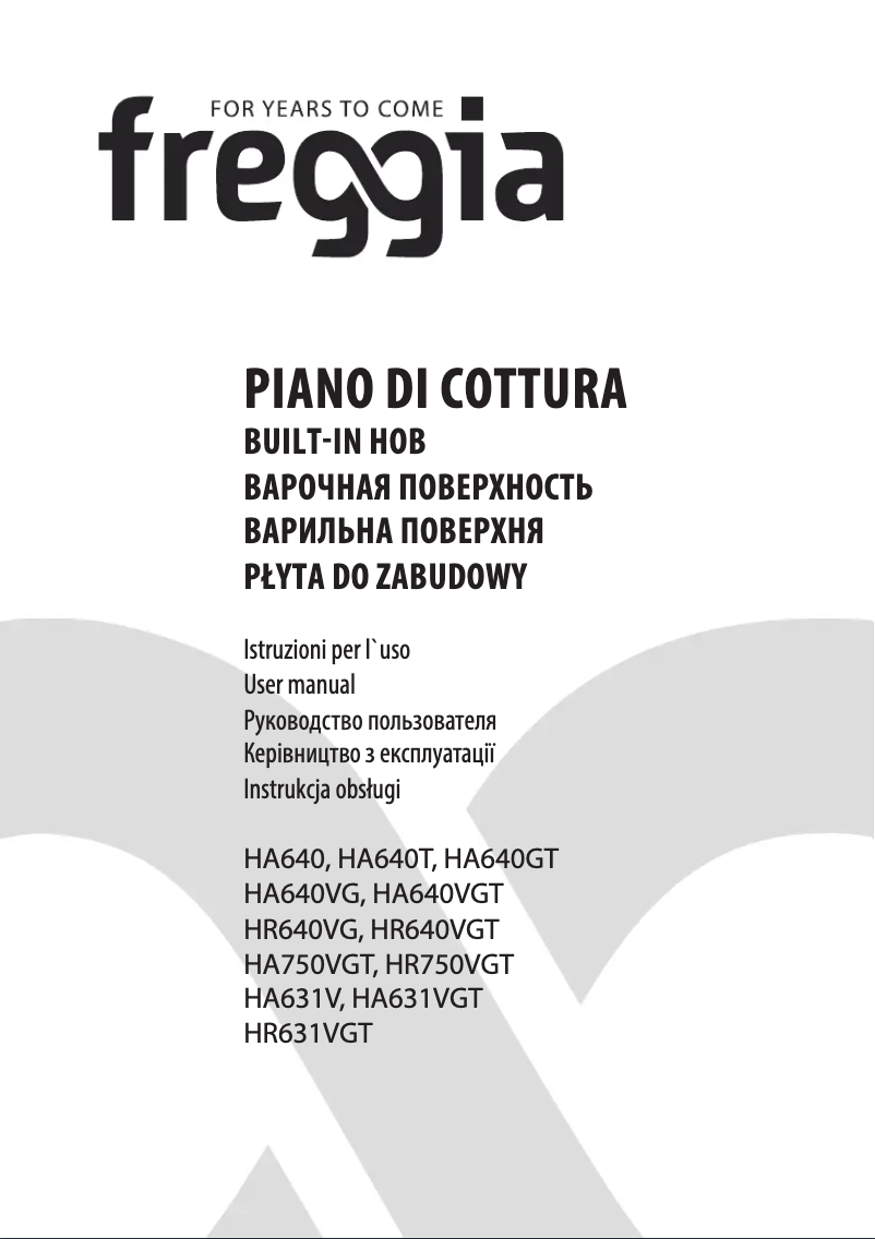 Page n°1 - Manuel utilisateur Freggia HR640VGTCH