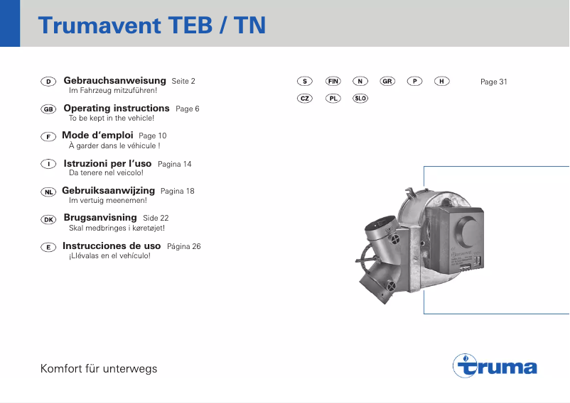 Image de la première page du manuel de l'appareil TN