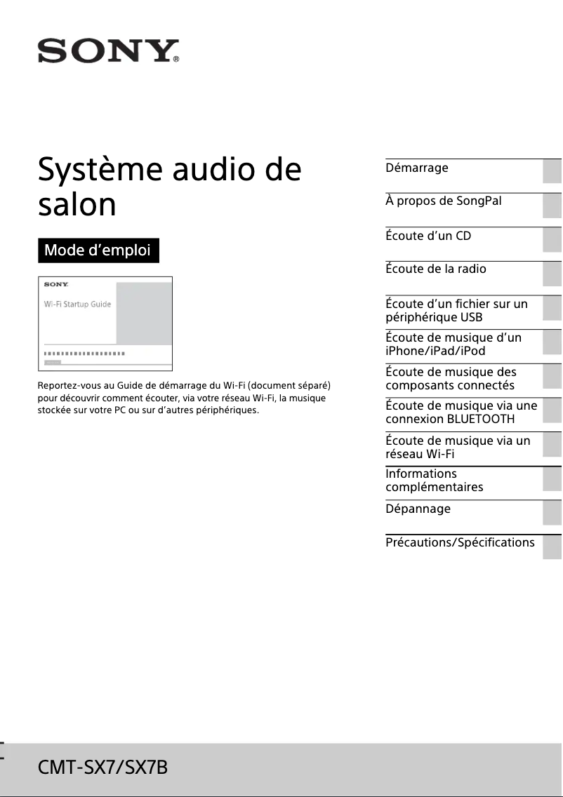 Image de la première page du manuel de l'appareil CMT-SX7B