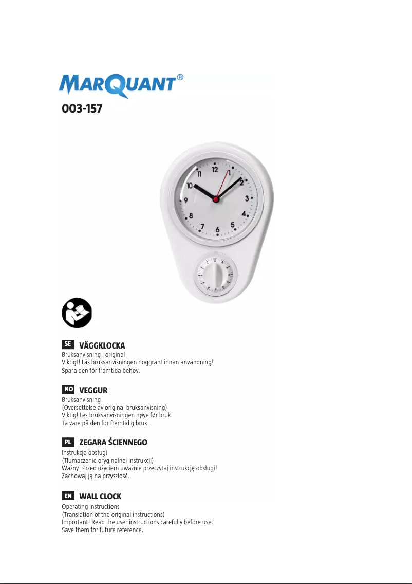 Page 1 de la notice Manuel utilisateur Marquant 003-157