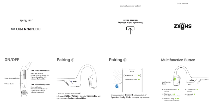 Page 1 de la notice Manuel utilisateur Shokz OpenRun PRO