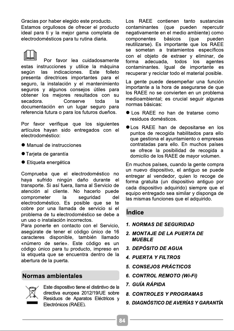 Page 1 de la notice Manuel utilisateur Candy BCTD H7A1TE-S