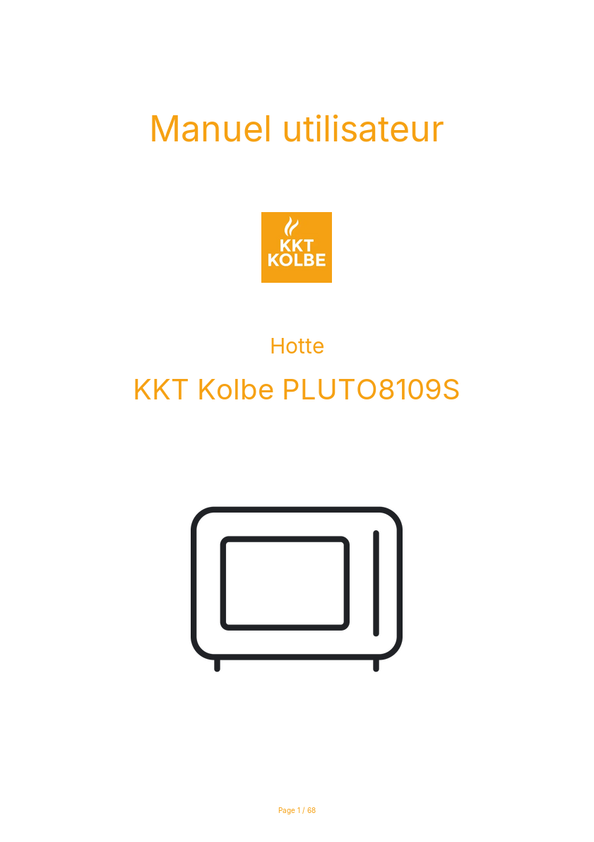 Page n°1 - Manuel utilisateur KKT Kolbe PLUTO8109S