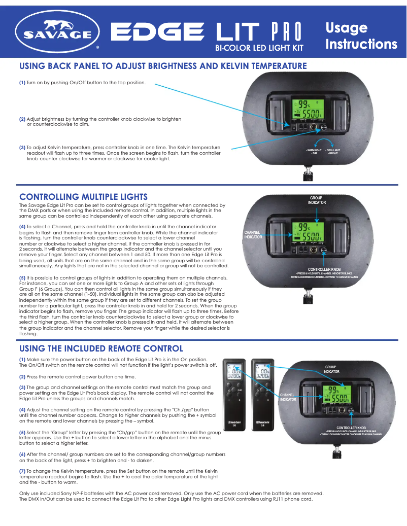 Image de la première page du manuel de l'appareil Edge Lit Pro