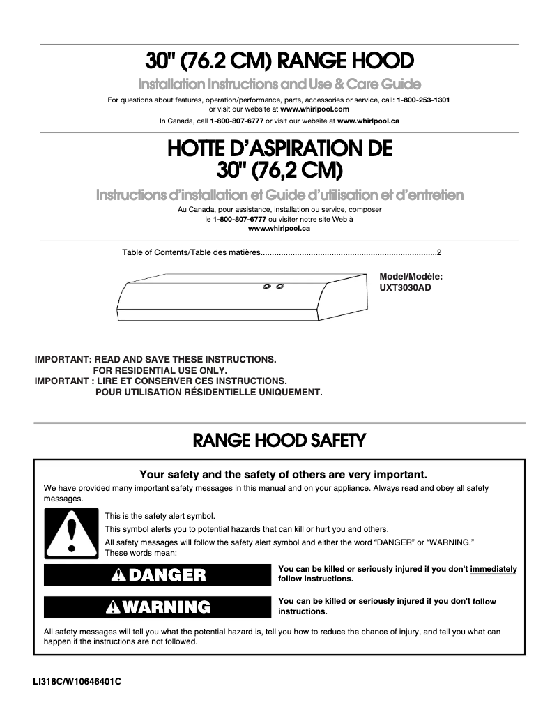 Page n°1 - Mode d'emploi Maytag UXT3030ADB