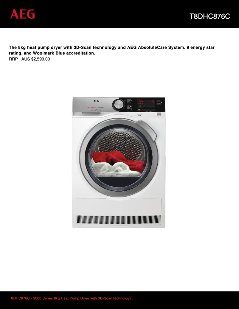 Image de la première page du manuel de l'appareil T8DHC876C