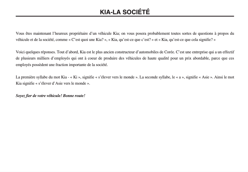Page 1 de la notice Manuel utilisateur Kia Magentis (2006)