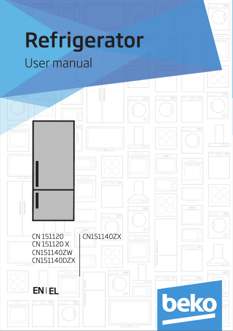 Page 1 de la notice Manuel utilisateur Beko CN151140ZW