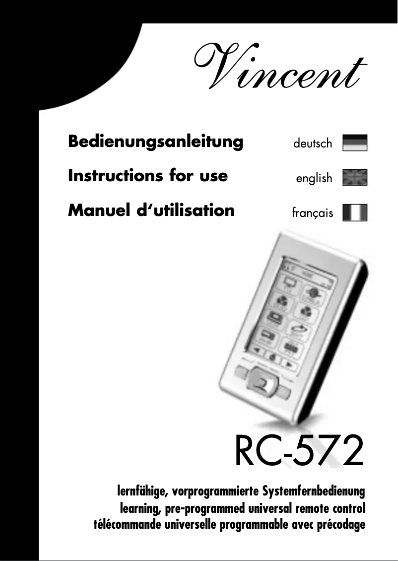 Page n°1 - Manuel utilisateur Vincent RC-572