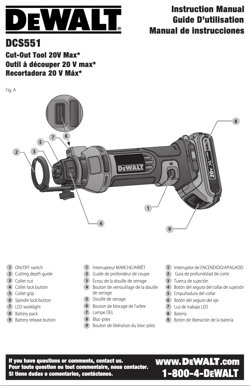 Page n°1 - Manuel utilisateur DeWalt DCS551D2