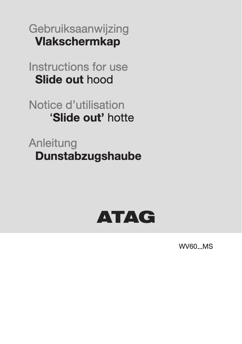 Page 1 de la notice Manuel utilisateur Atag WV6092MS