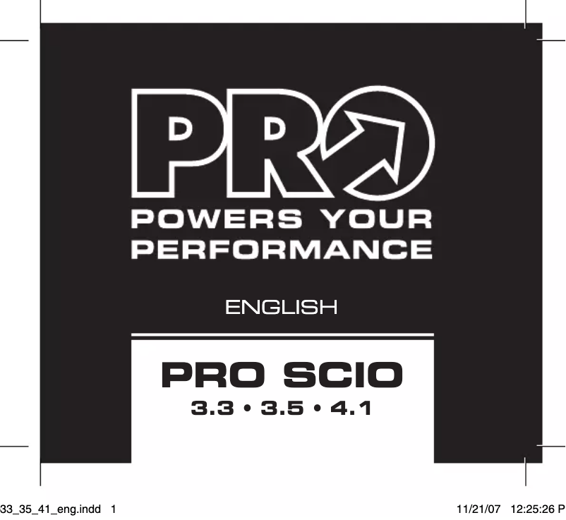 Page 1 de la notice Manuel utilisateur Pro Scio 4.1