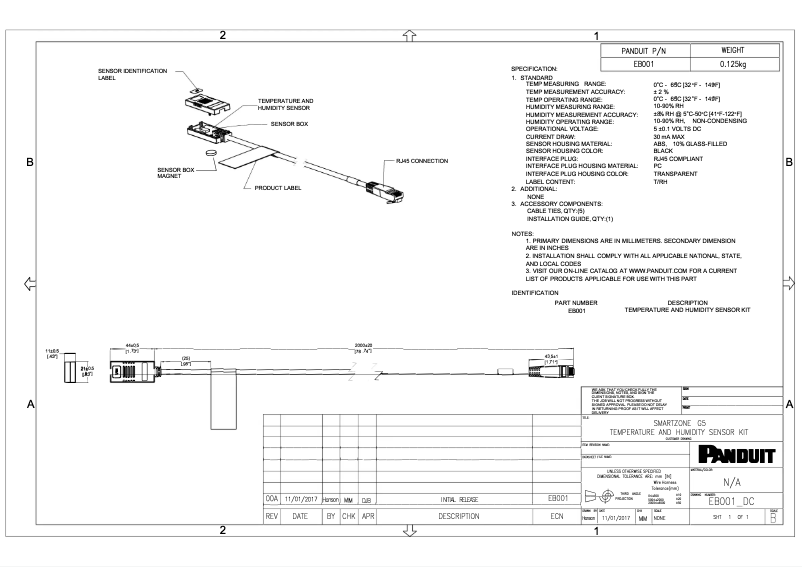 Página 1 del manual Dibujo técnico Panduit EB001