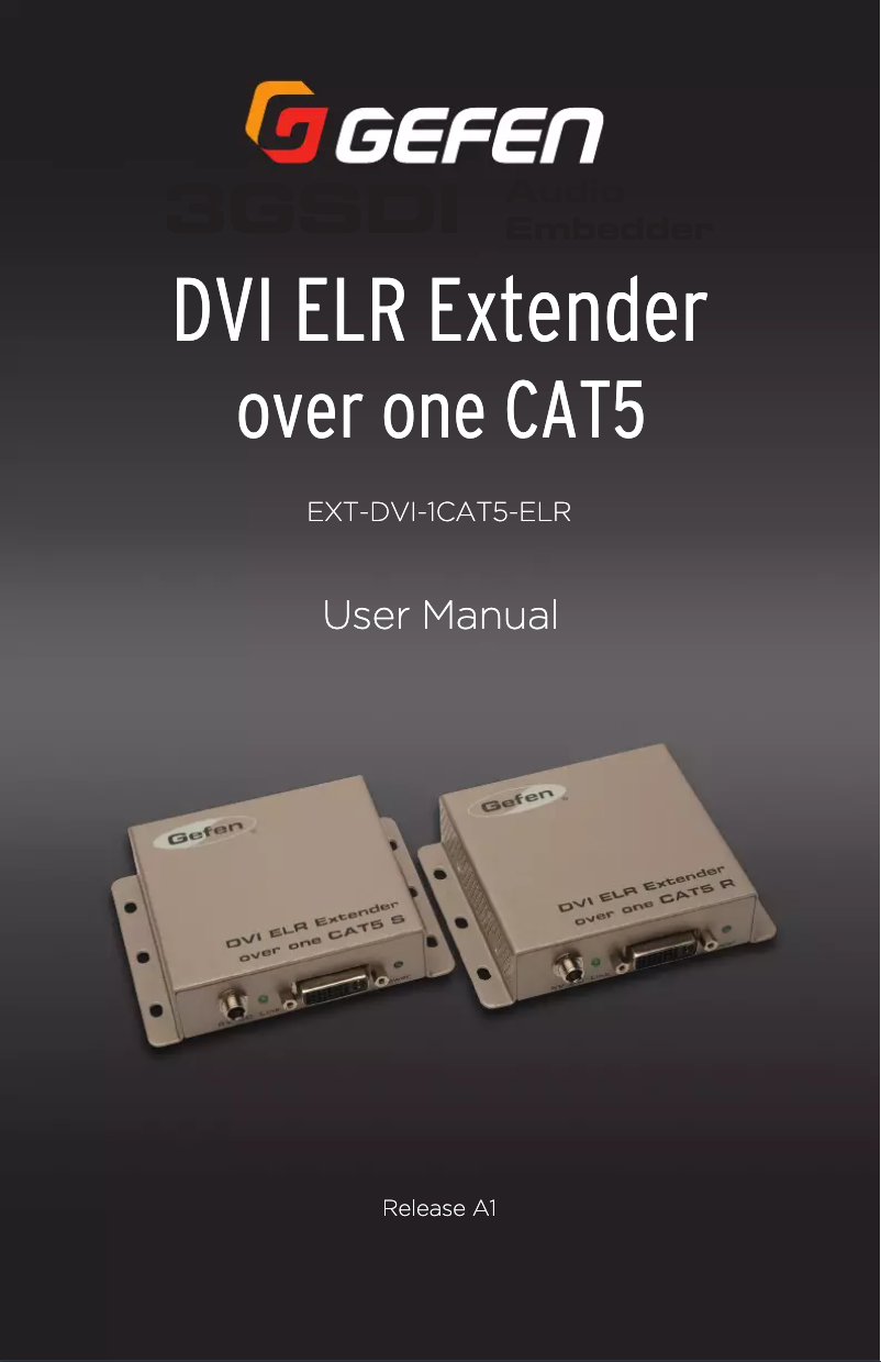 Image de la première page du manuel de l'appareil EXT-DVI-1CAT5-ELR