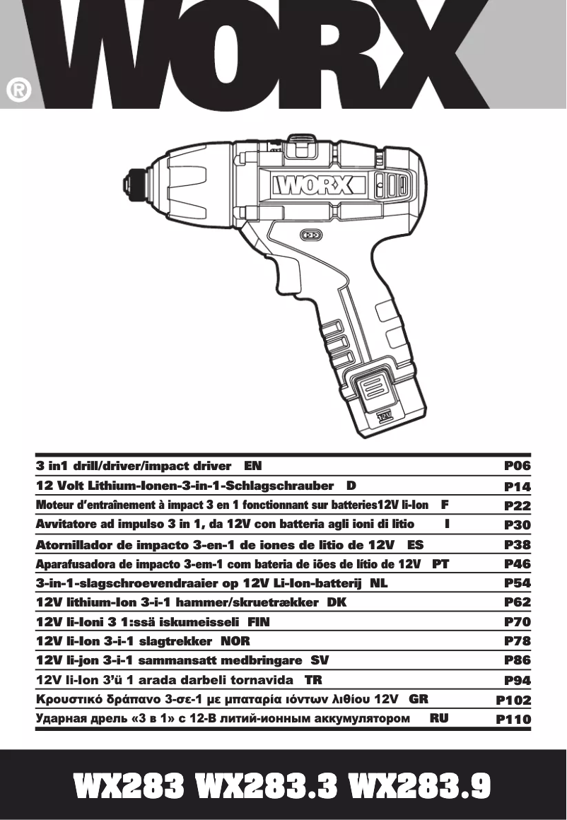 Página 1 del manual Manual de usuario Worx WX283.3