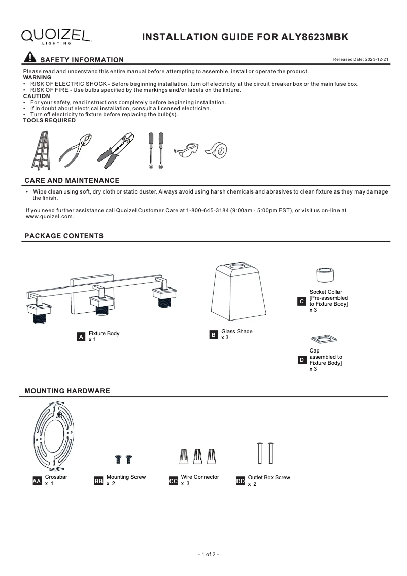 Image de la première page du manuel de l'appareil Almany ALY8623MBK