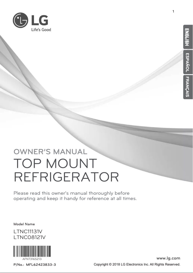 Page 1 de la notice Manuel utilisateur LG LTNC08121V