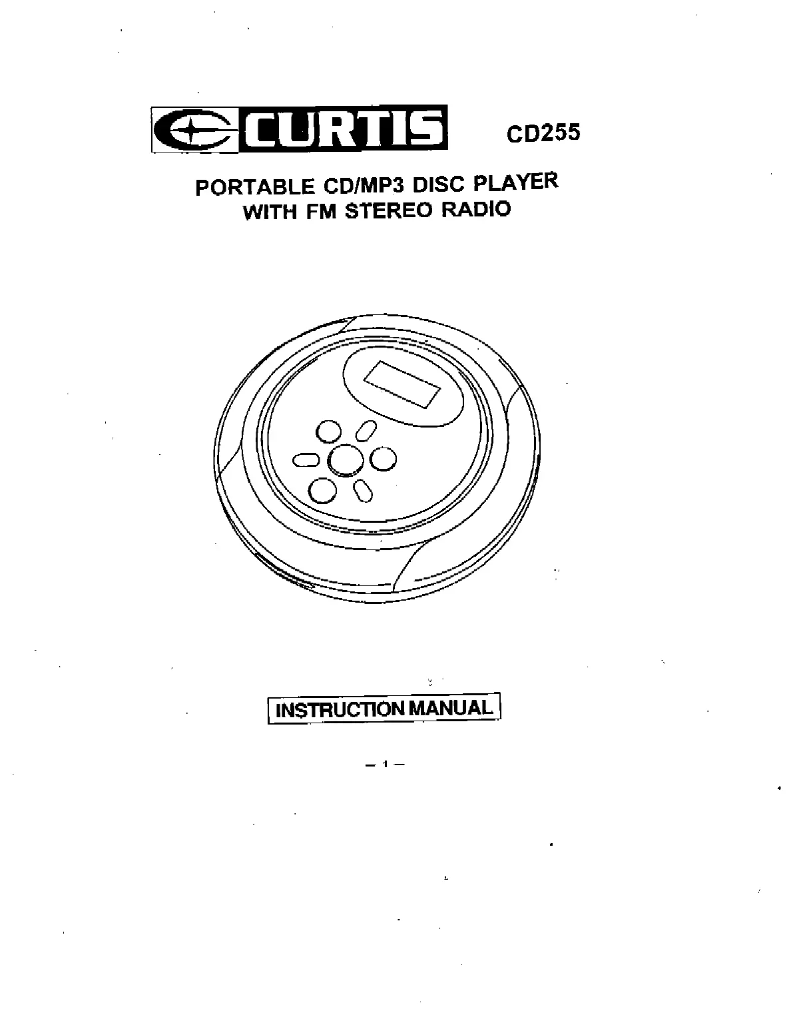 Page 1 de la notice Manuel utilisateur Curtis CD255