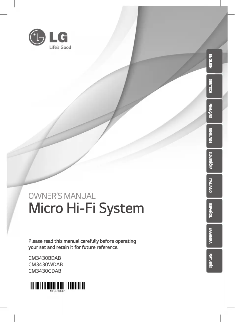 Página 1 del manual Manual de usuario LG CM3430WDAB