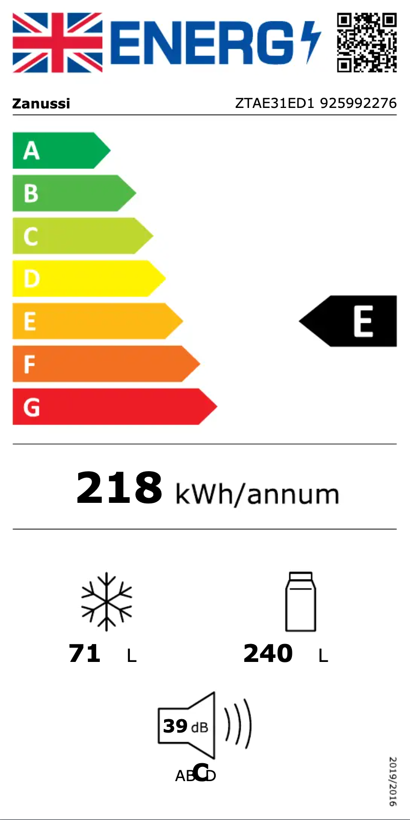 Image de la première page du manuel de l'appareil ZTAE31ED1