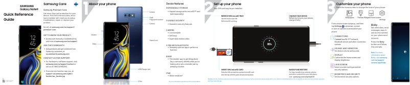Image de la première page du manuel de l'appareil Galaxy Note 9