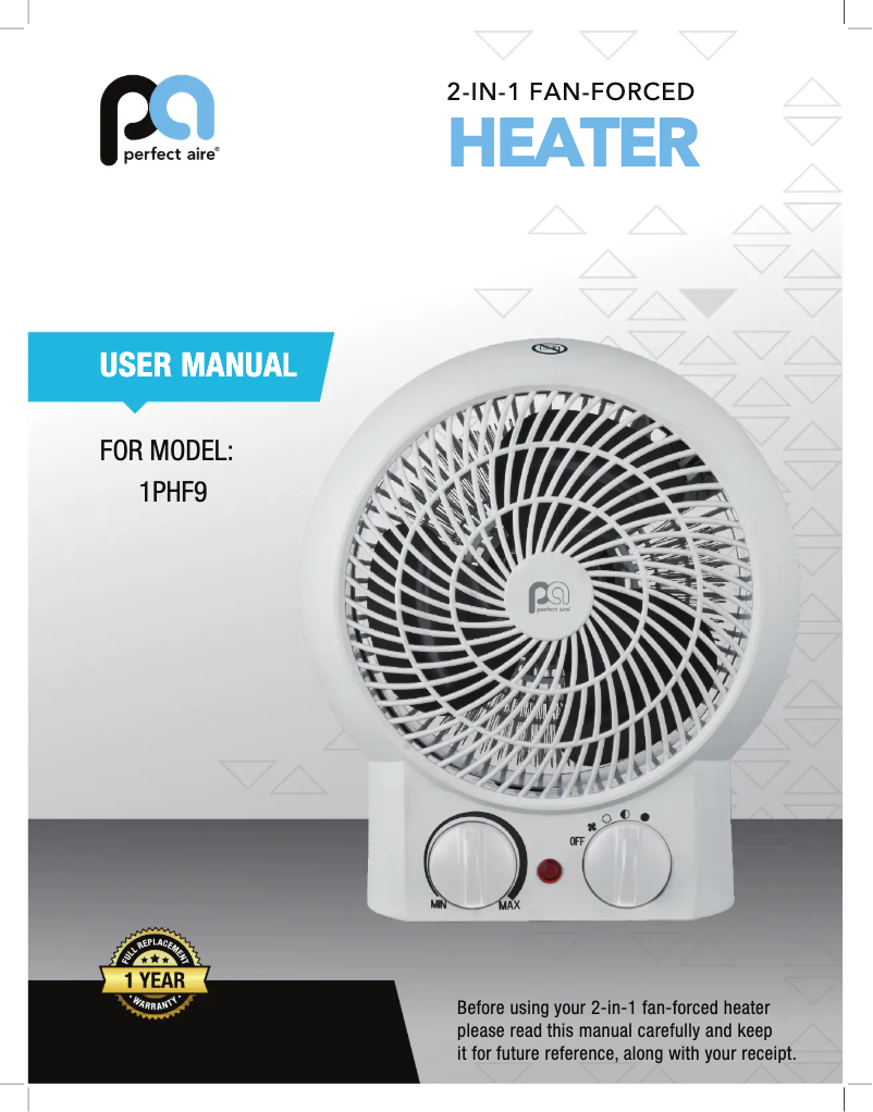Page 1 de la notice Manuel utilisateur Perfect Aire 1PHF9