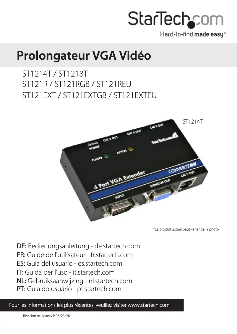 First page image of the manual for ST121REU