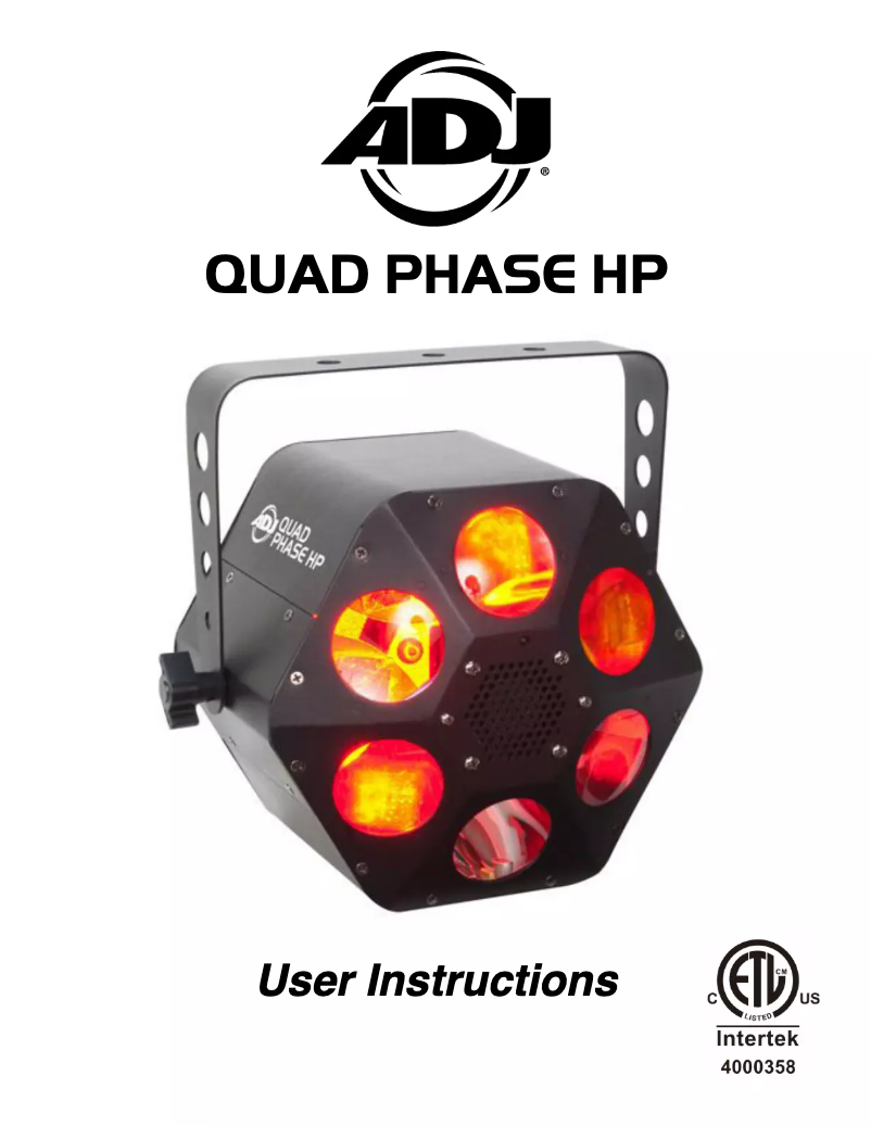 Page 1 de la notice Manuel utilisateur American Audio Quad Phase HP