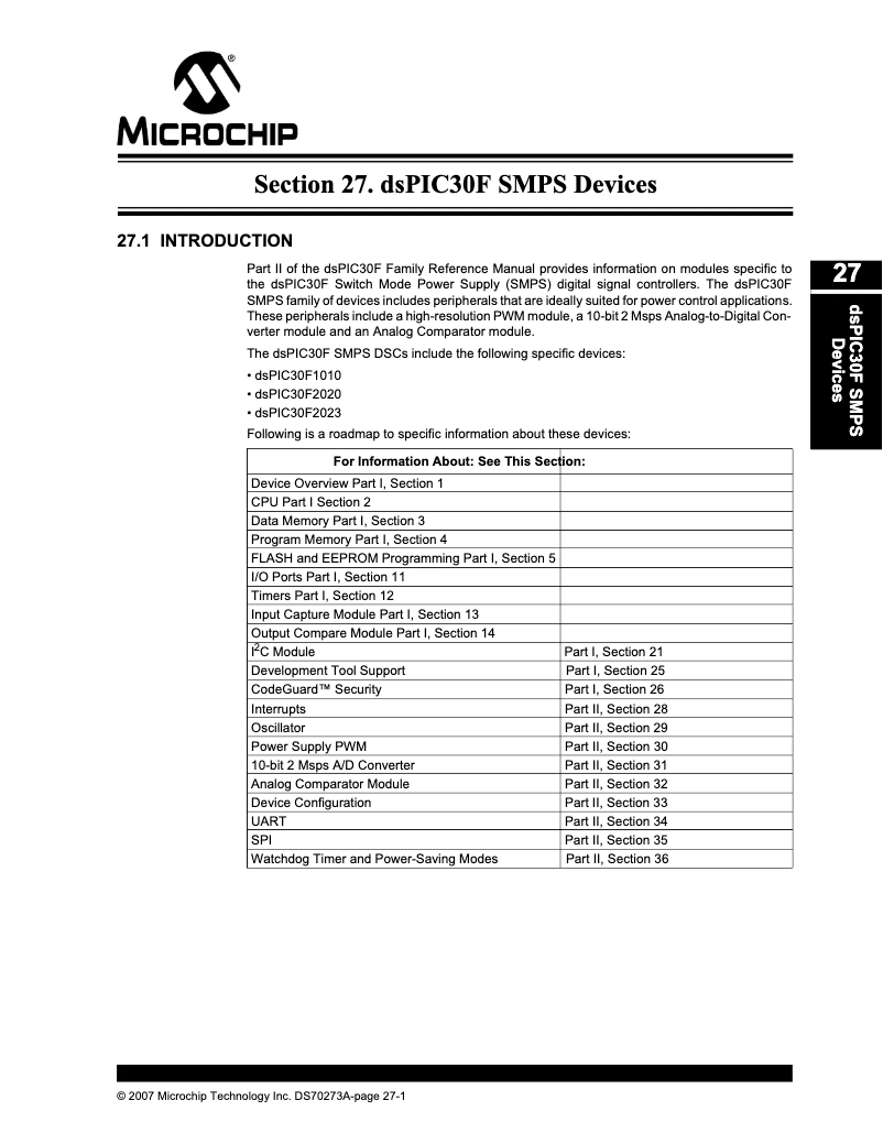 Page 1 de la notice Manuel utilisateur Microchip dsPIC30F5016