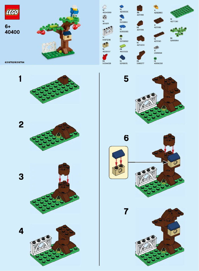 Page 1 de la notice Manuel utilisateur Lego Apple Tree 40400